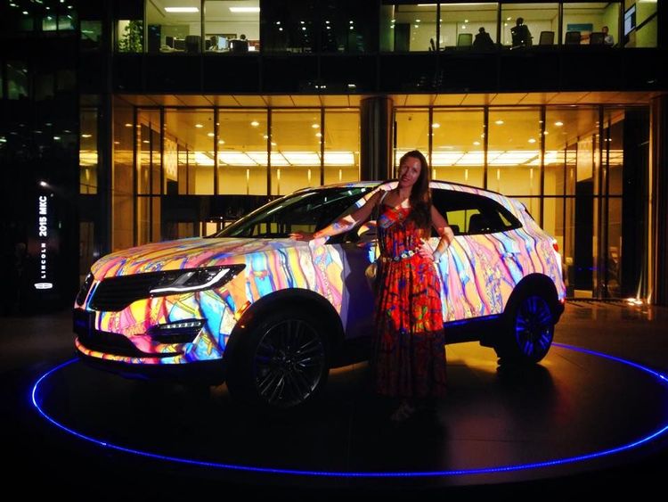 guest with lincoln chameleon car